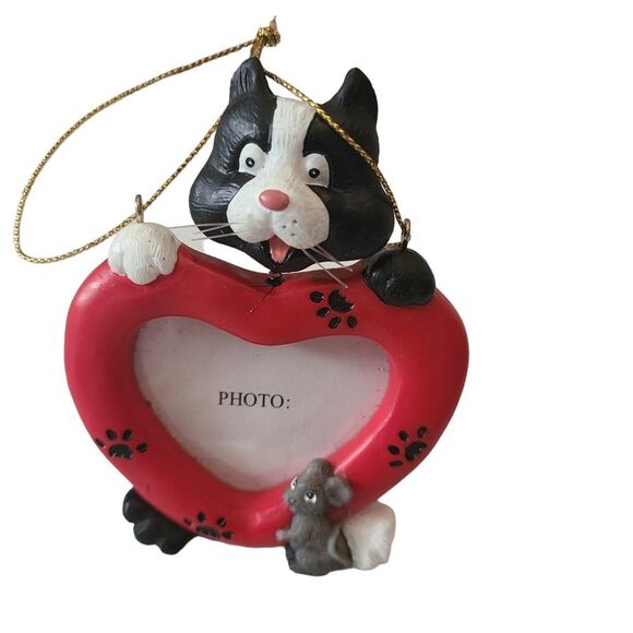 Kitty Frame/Ornament/Standing‎ Heart Frame  NWOT - Picture 2 of 8